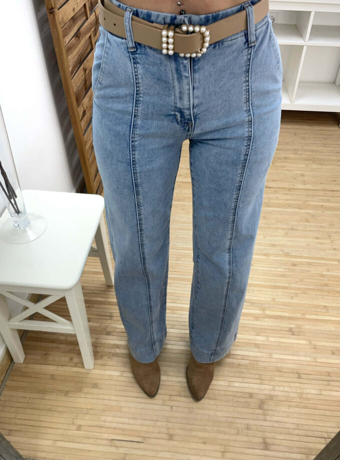 Jeans wide leg claro