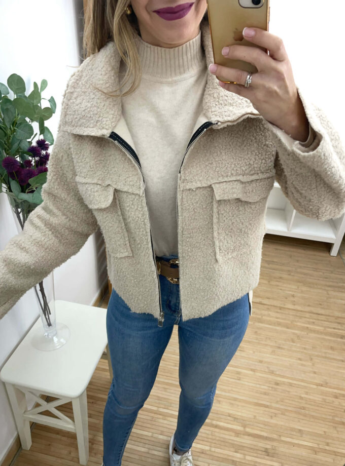Chaqueta borrego beige
