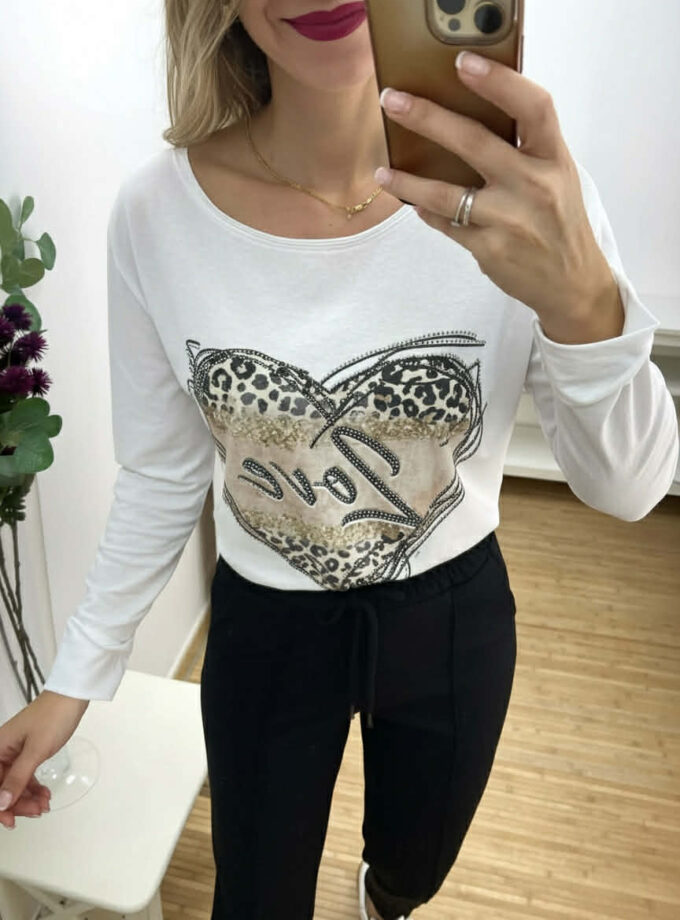 Camiseta love strass