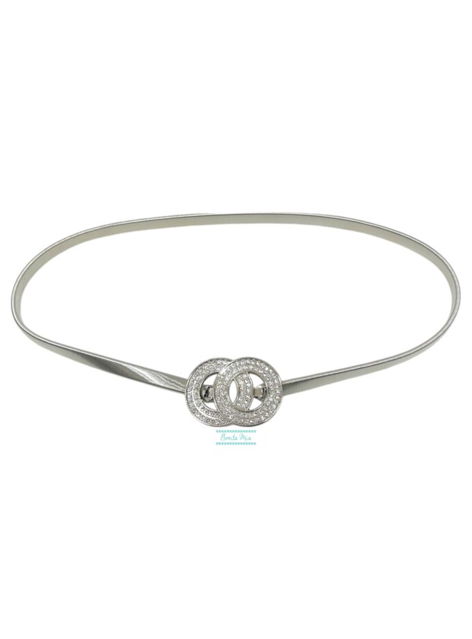 Cinturón plata strass
