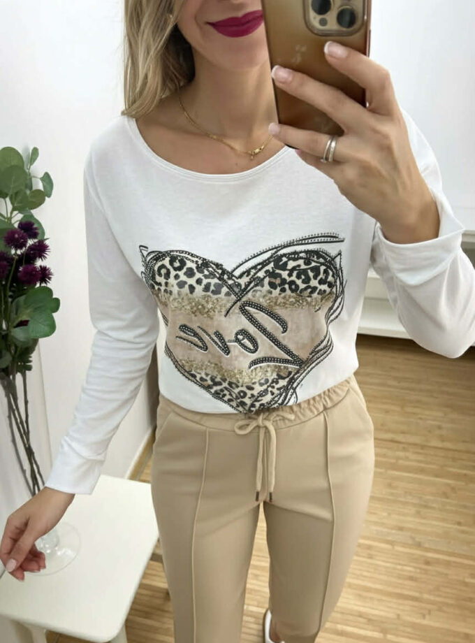 Camiseta love strass