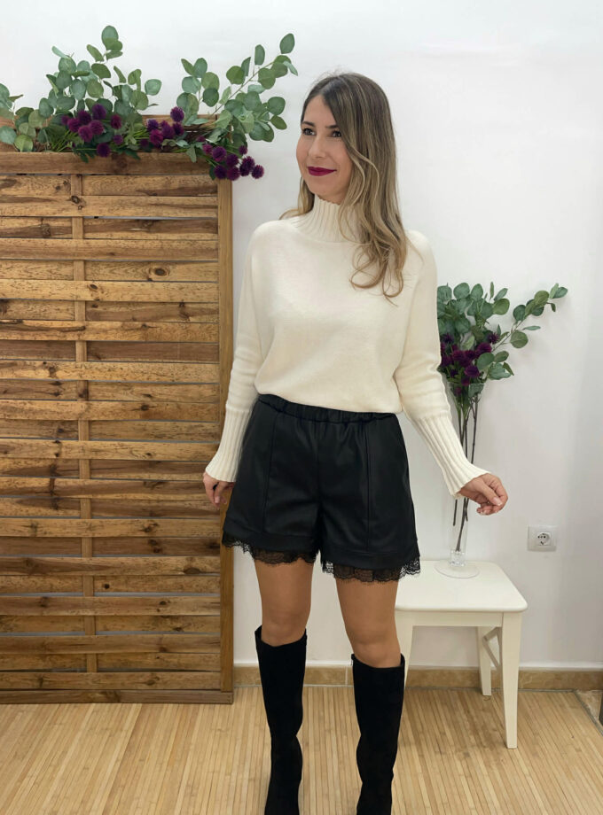 Short polipiel negro