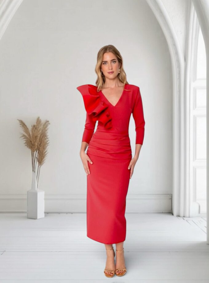 Vestido volante rojo