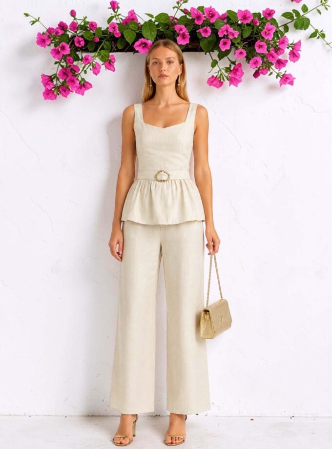 Conjunto lino beige