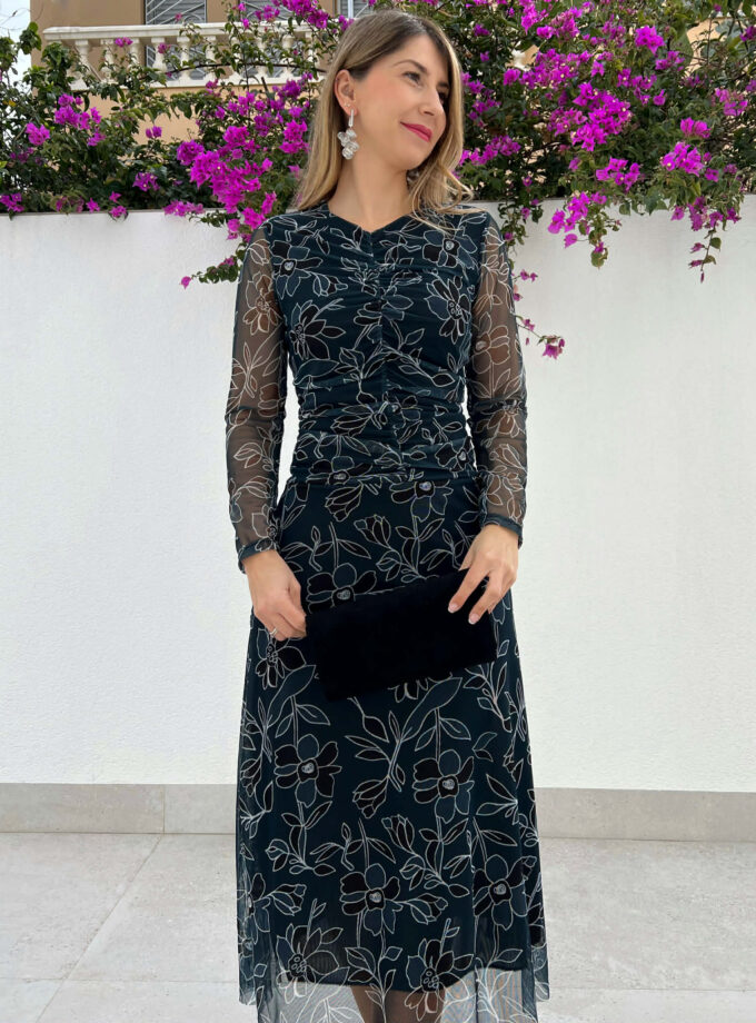 Vestido Floral petróleo