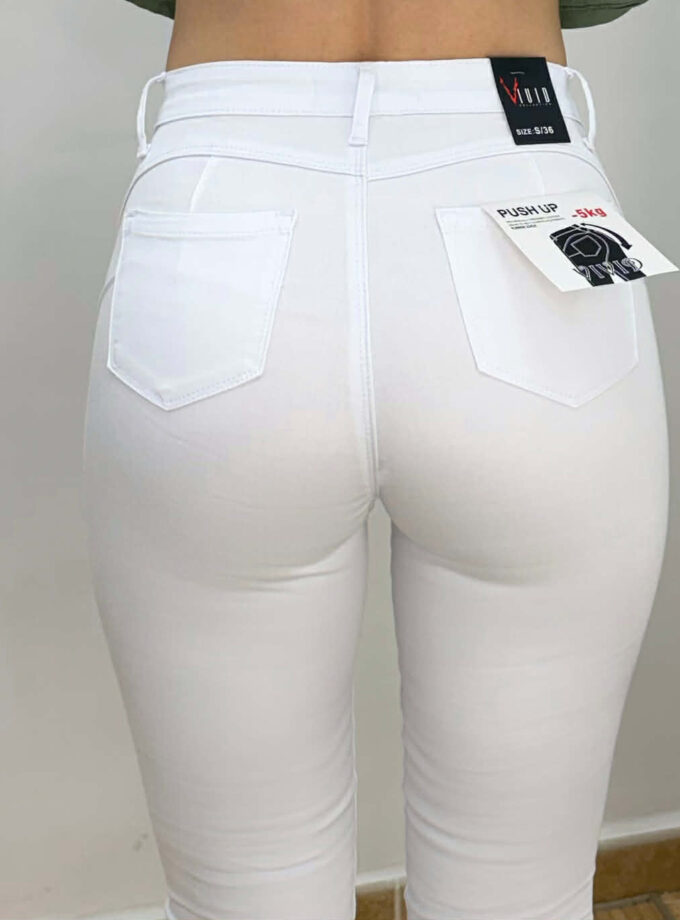Jeans push up blanco