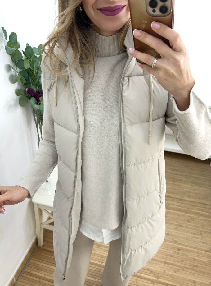 Chaleco acolchado beige PREVENTA