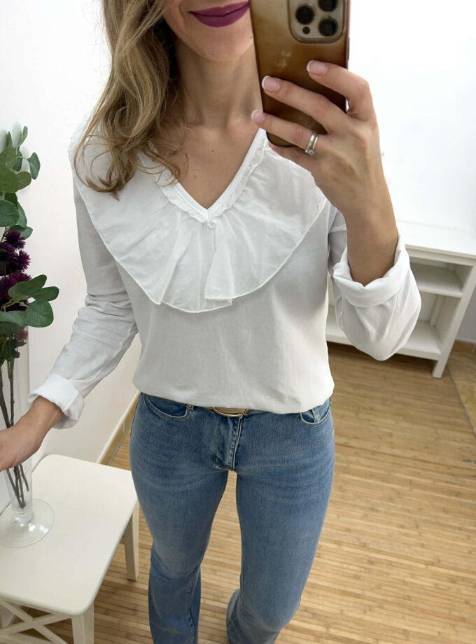 Camiseta volante algodón