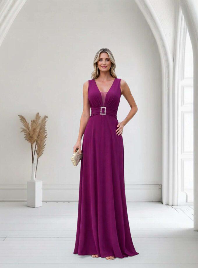 Vestido Cristalia buganvilla