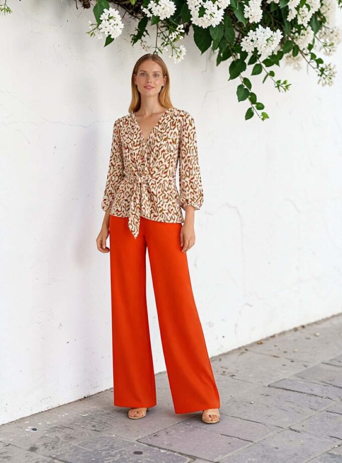Pantalón fluido naranja