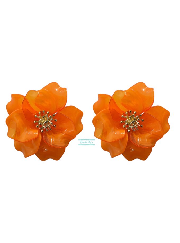 Pendientes Magnolia naranja