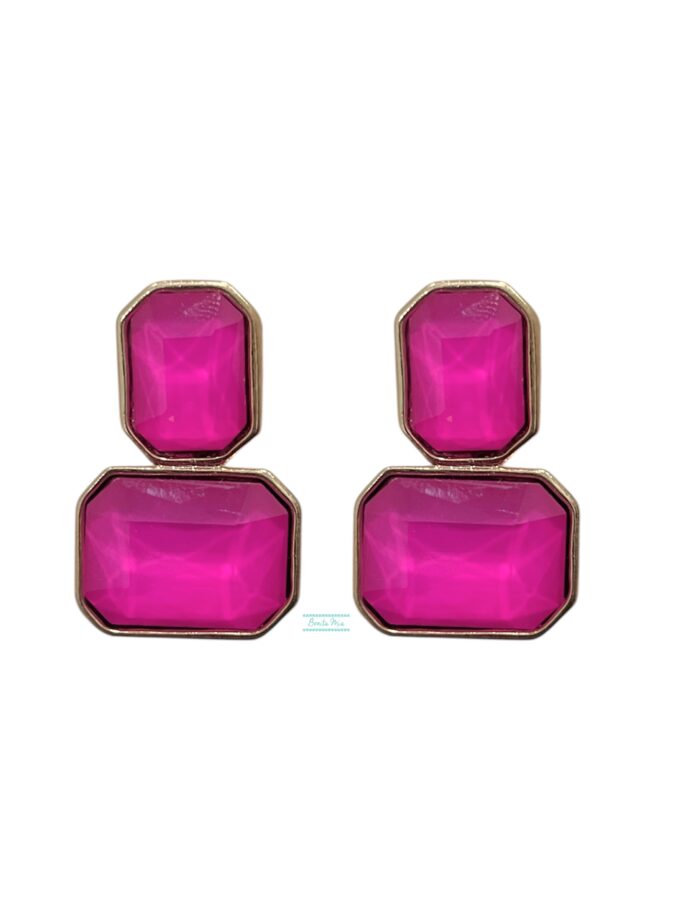 Pendientes piedra buganvilla