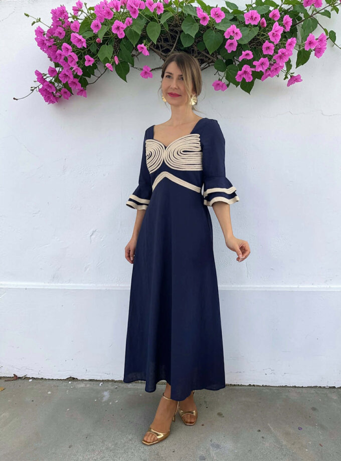 Vestido trenza marino