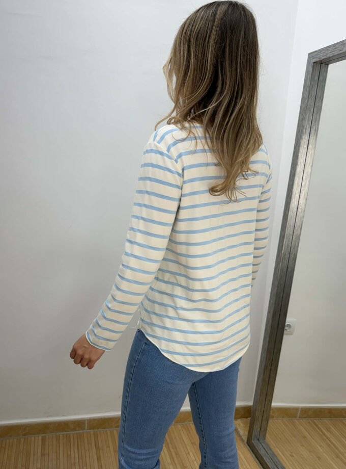 Camiseta rayas celeste