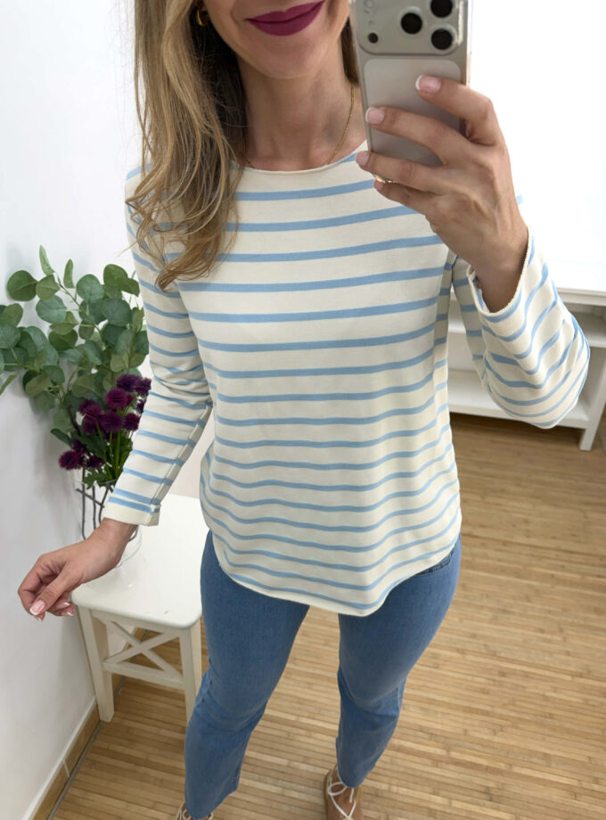 Camiseta rayas celeste