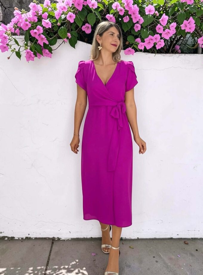 Vestido Lucía buganvilla