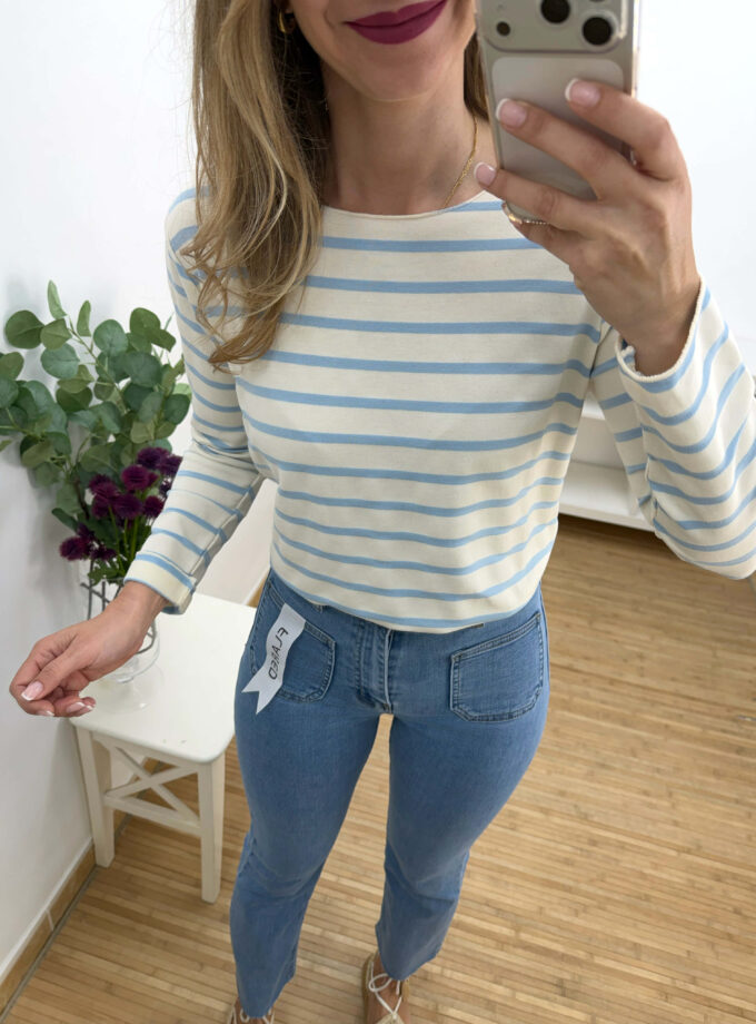 Camiseta rayas celeste