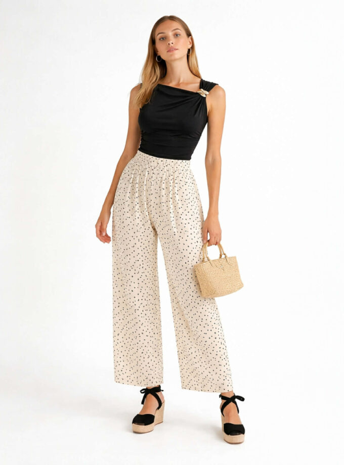 Pantalón lunares blanco