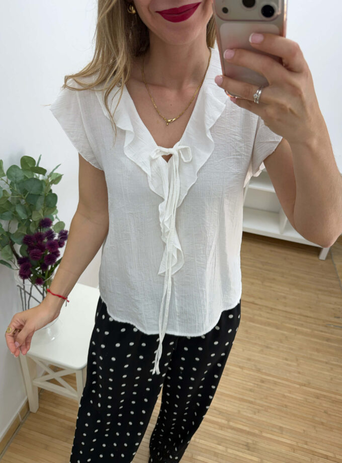 Blusa textura blanca