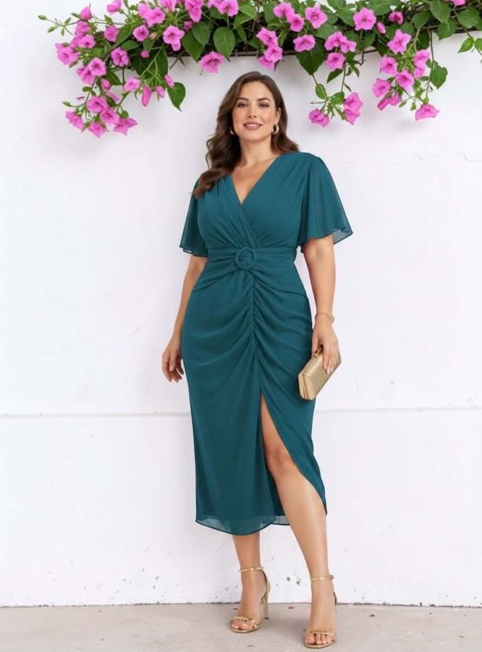 Vestido Ágata petróleo