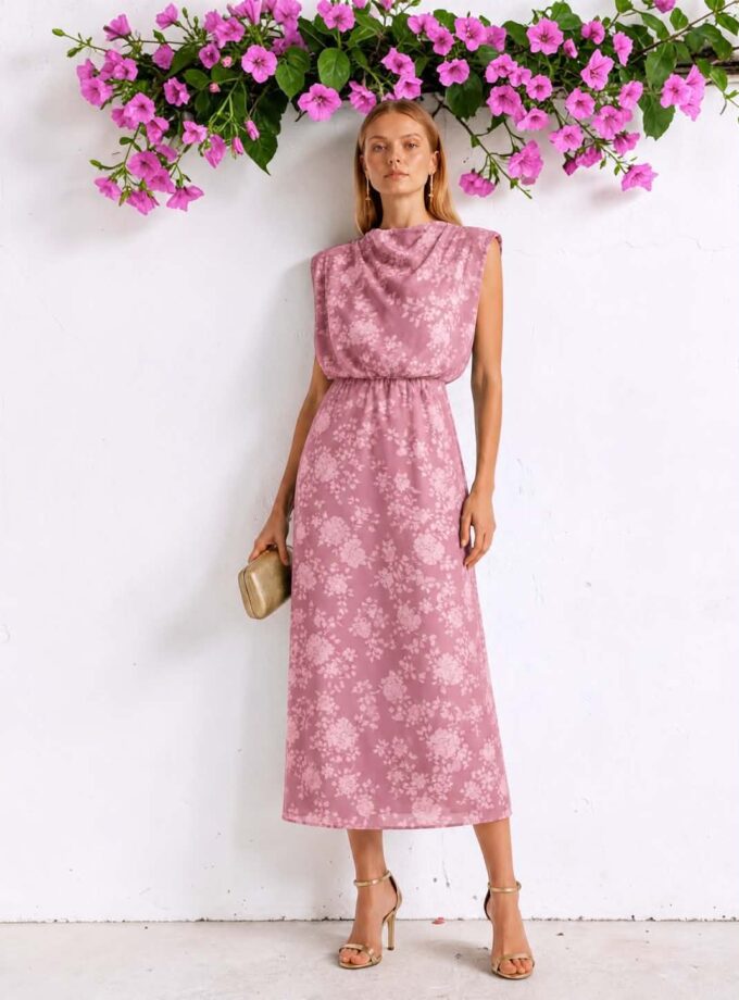 Vestido Hibisco rosa