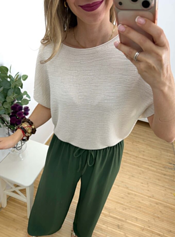 Blusa textura beige