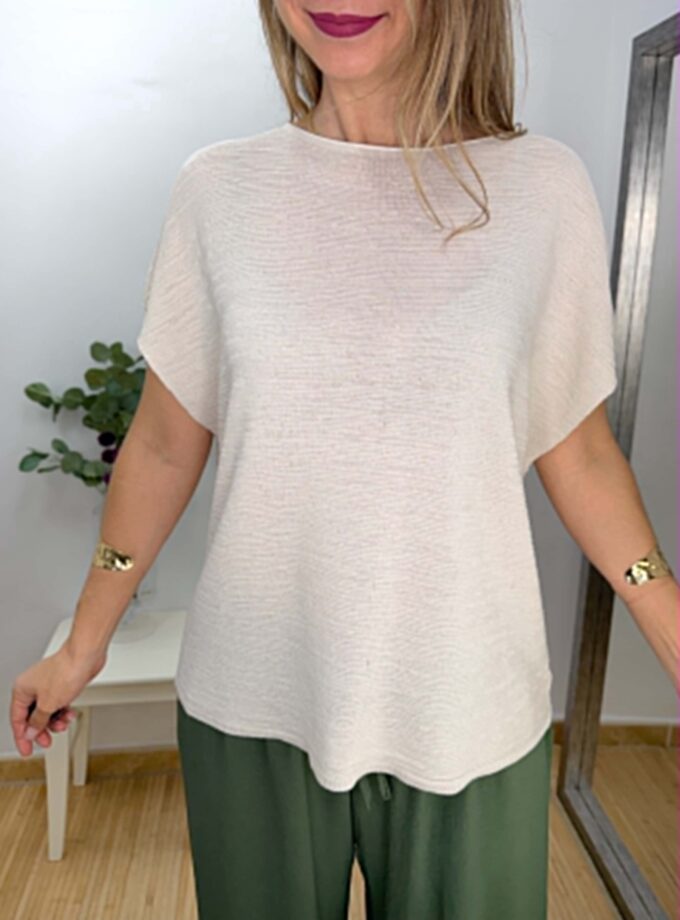 Blusa textura beige