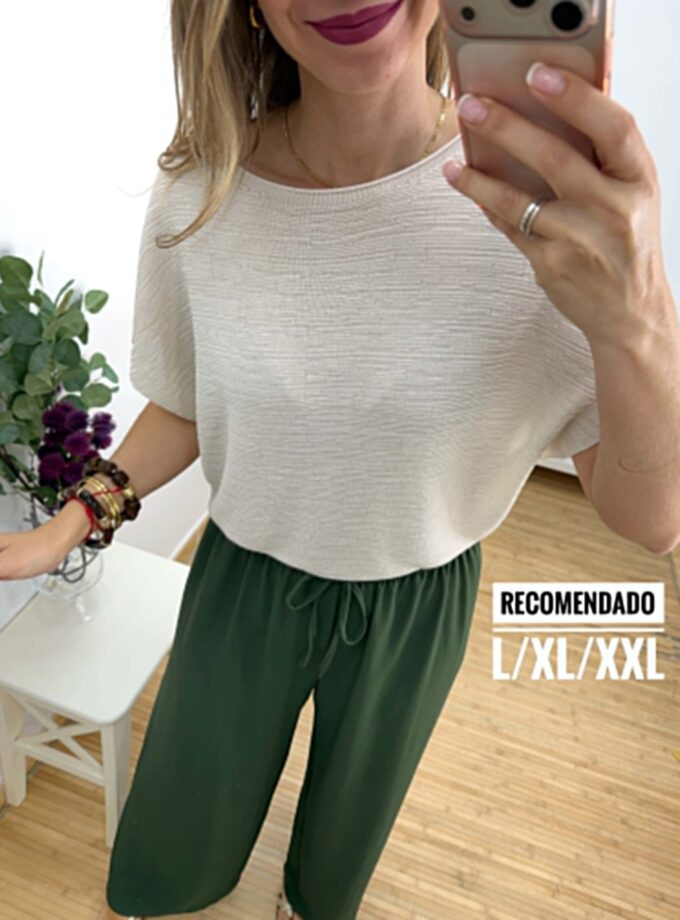 Blusa textura beige