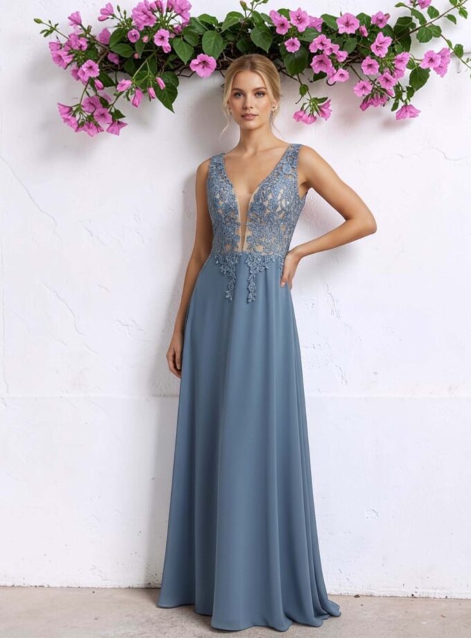 Vestido Grecia celeste