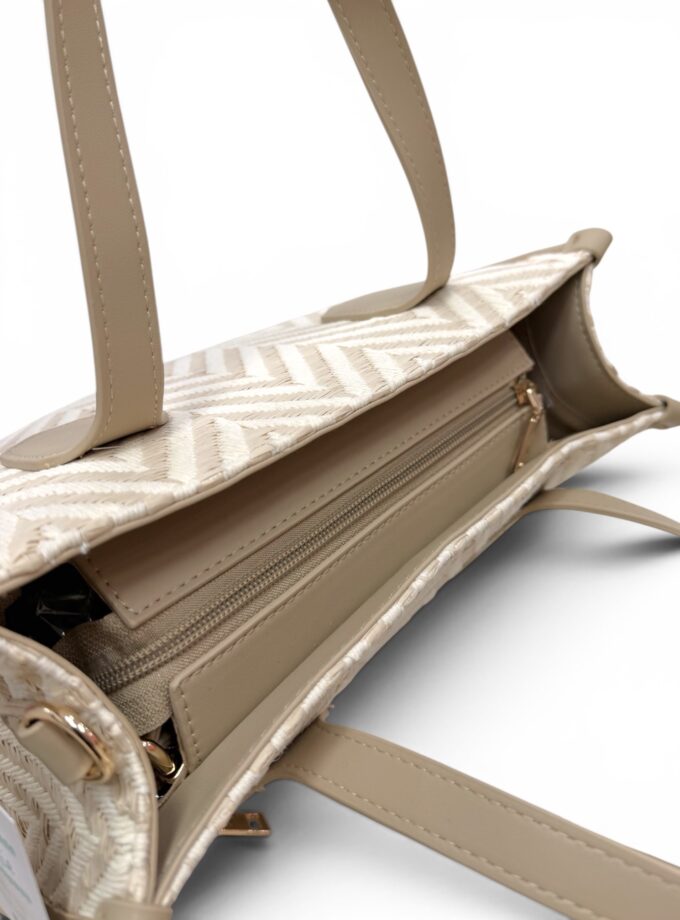 Bolso zigzag beige