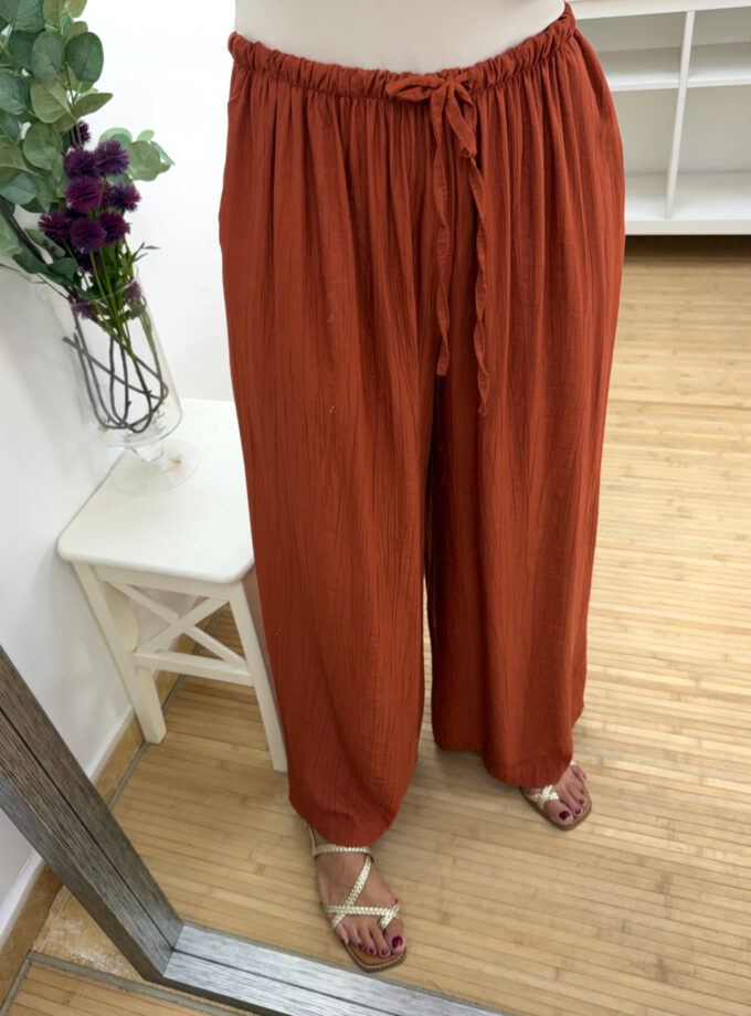 Pantalón bambula teja
