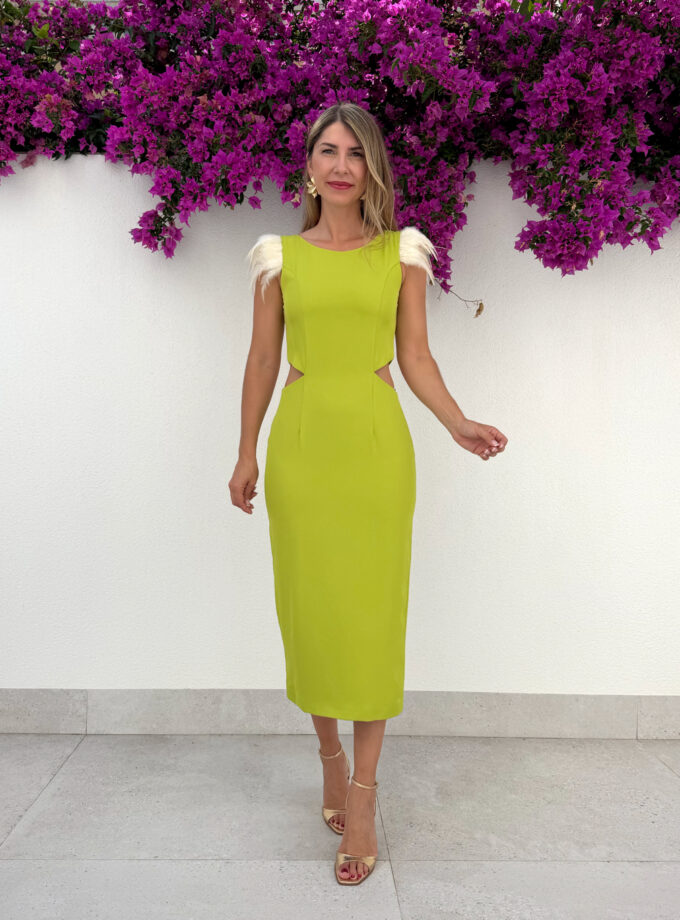 Vestido plumas lima