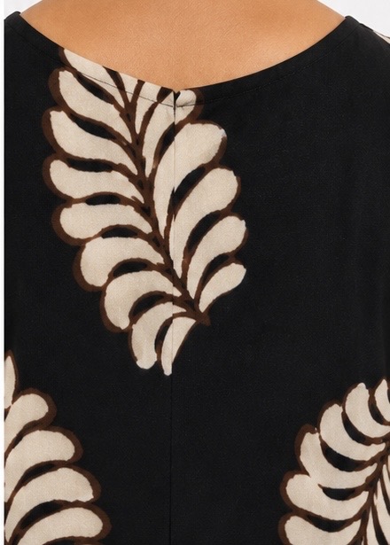 Vestido hojas negro