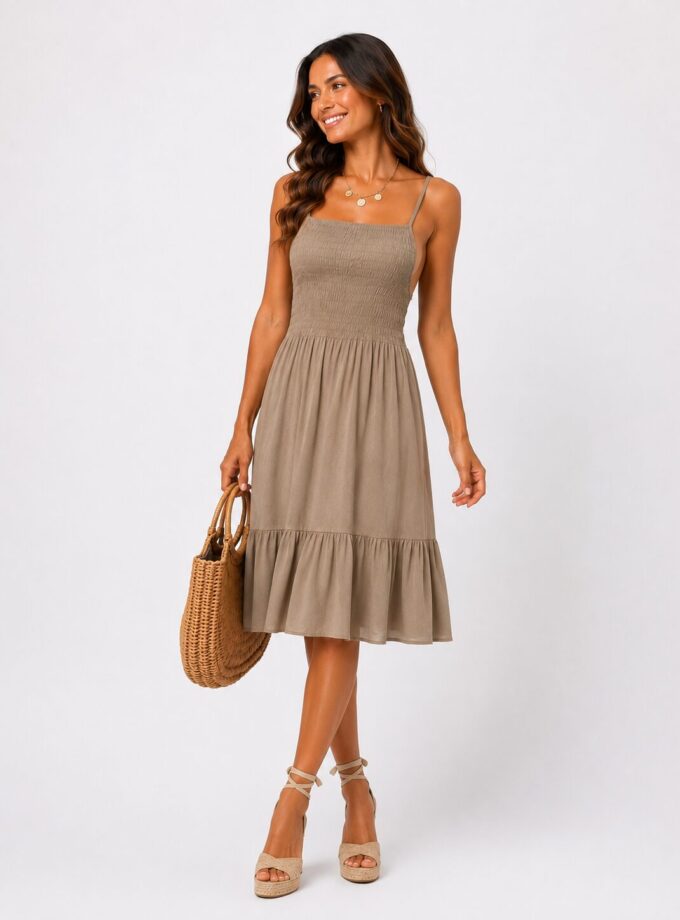 Vestido nido beige