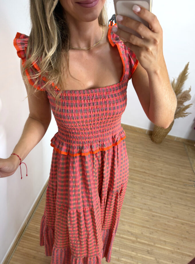 Vestido flúor naranja