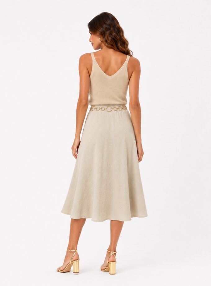 Top hilo beige dorado