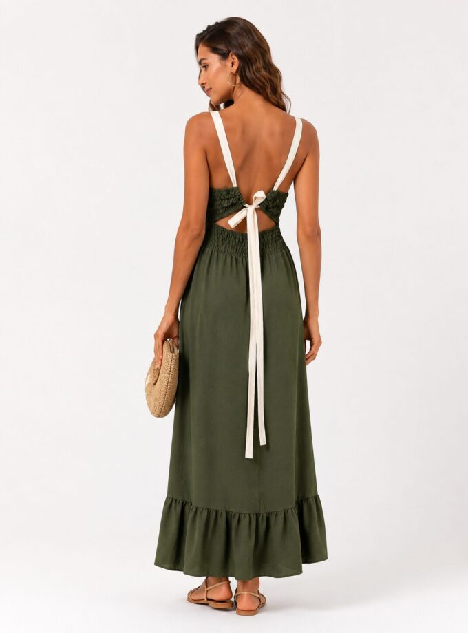 Vestido bicolor verde