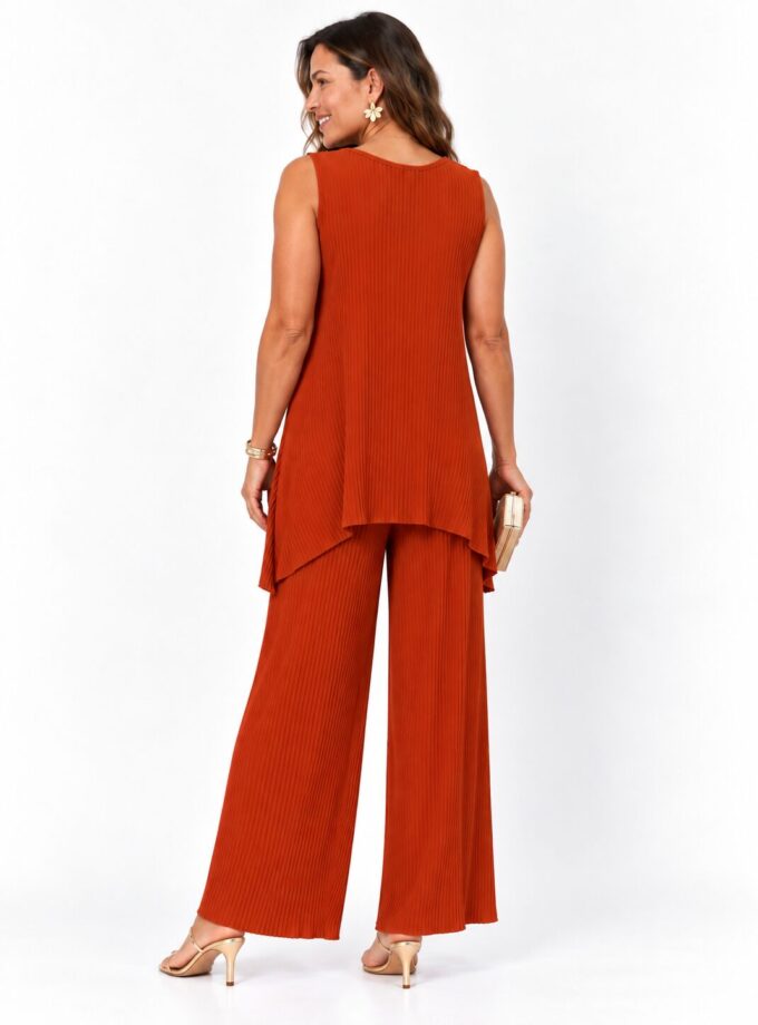 Conjunto plisado teja