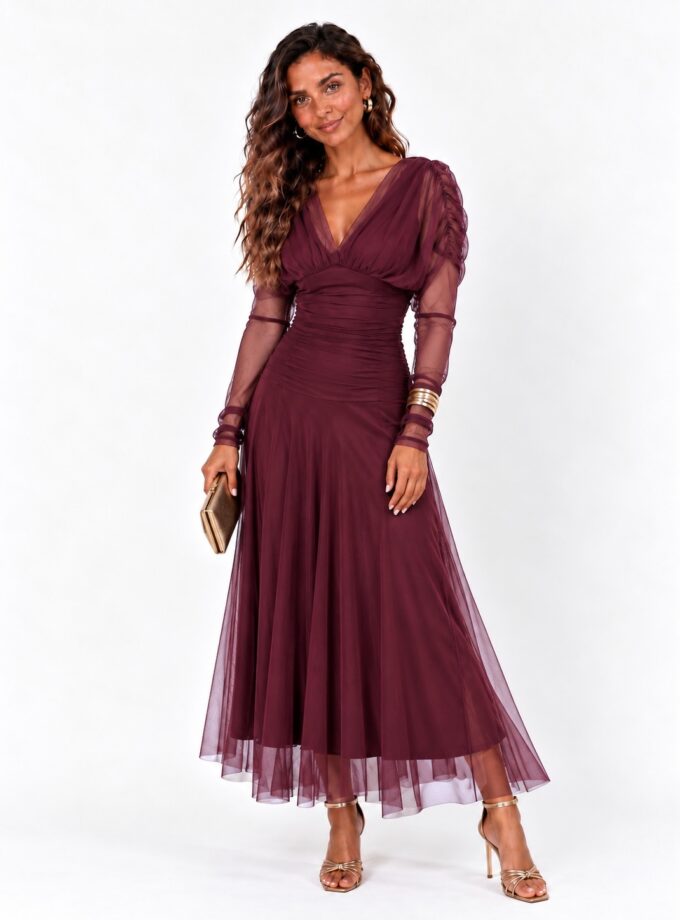 Vestido Andújar burdeos