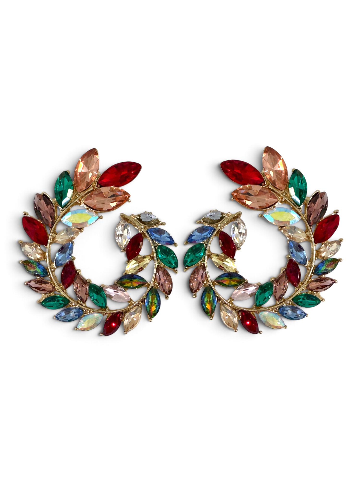 Pendientes espiral multicolor