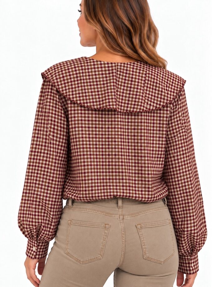 Blusa vichy burdeos