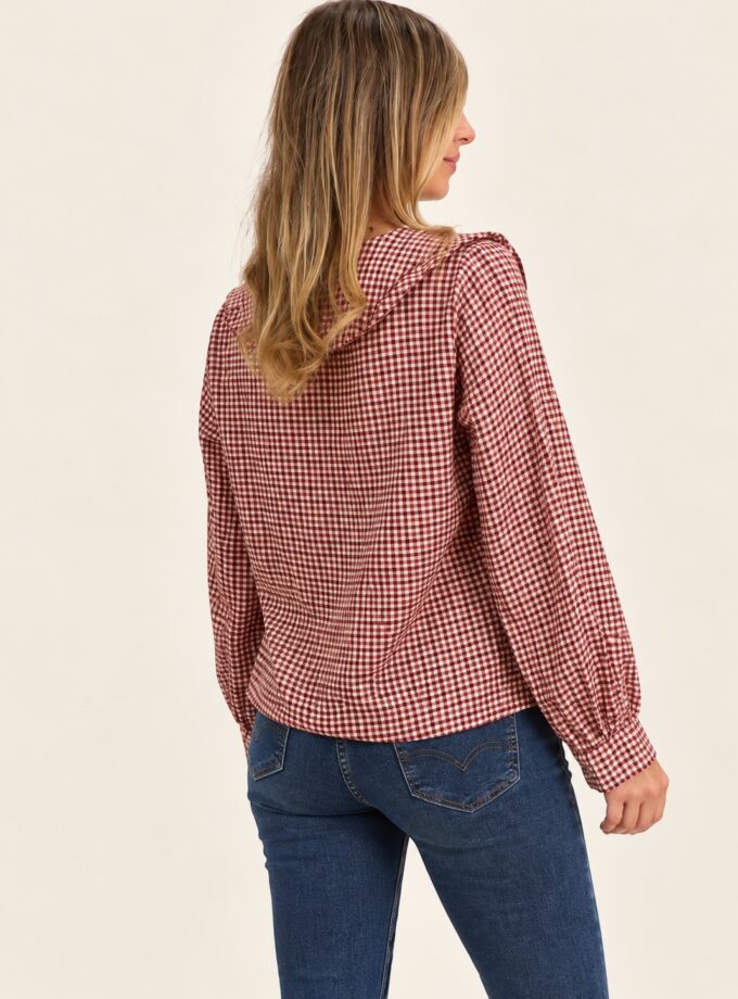 Blusa vichy burdeos
