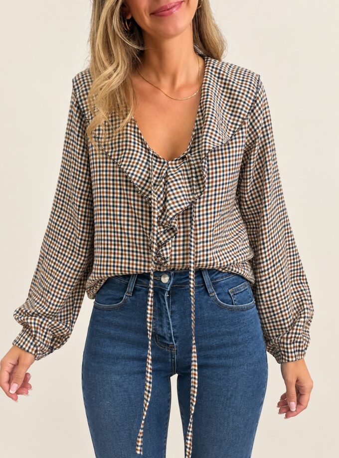 Blusa vichy azul