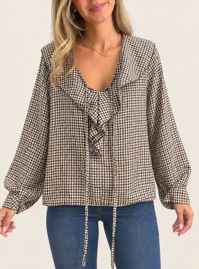 Blusa vichy azul